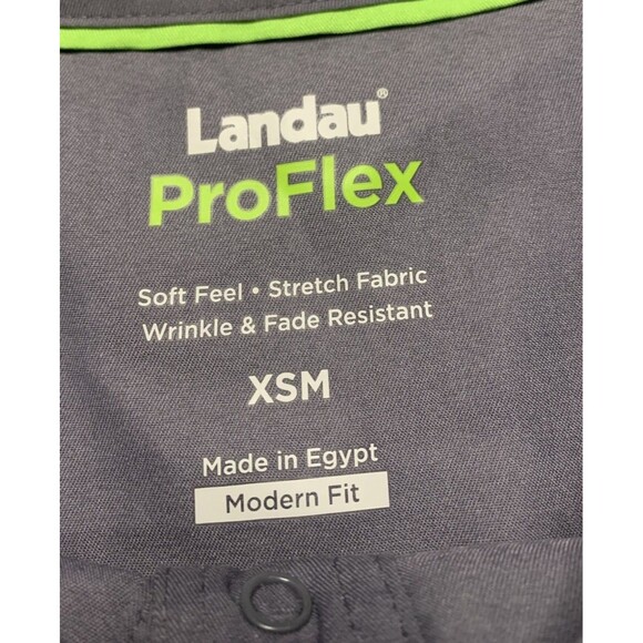 Landau ProFlex Pockets Scrub Medical Top Long Sleeves Size XS Jacket Button Up - Picture 4 of 5